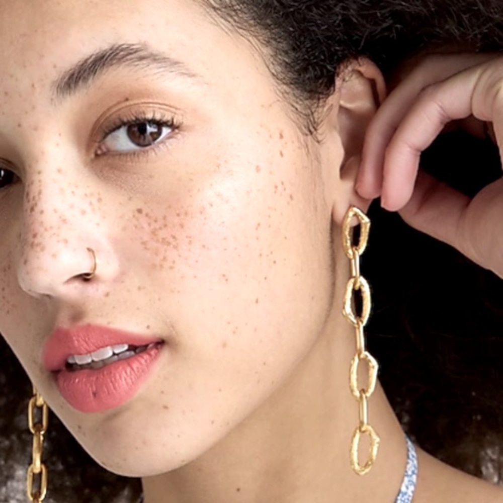 NWT Gold tone chain link earrings.